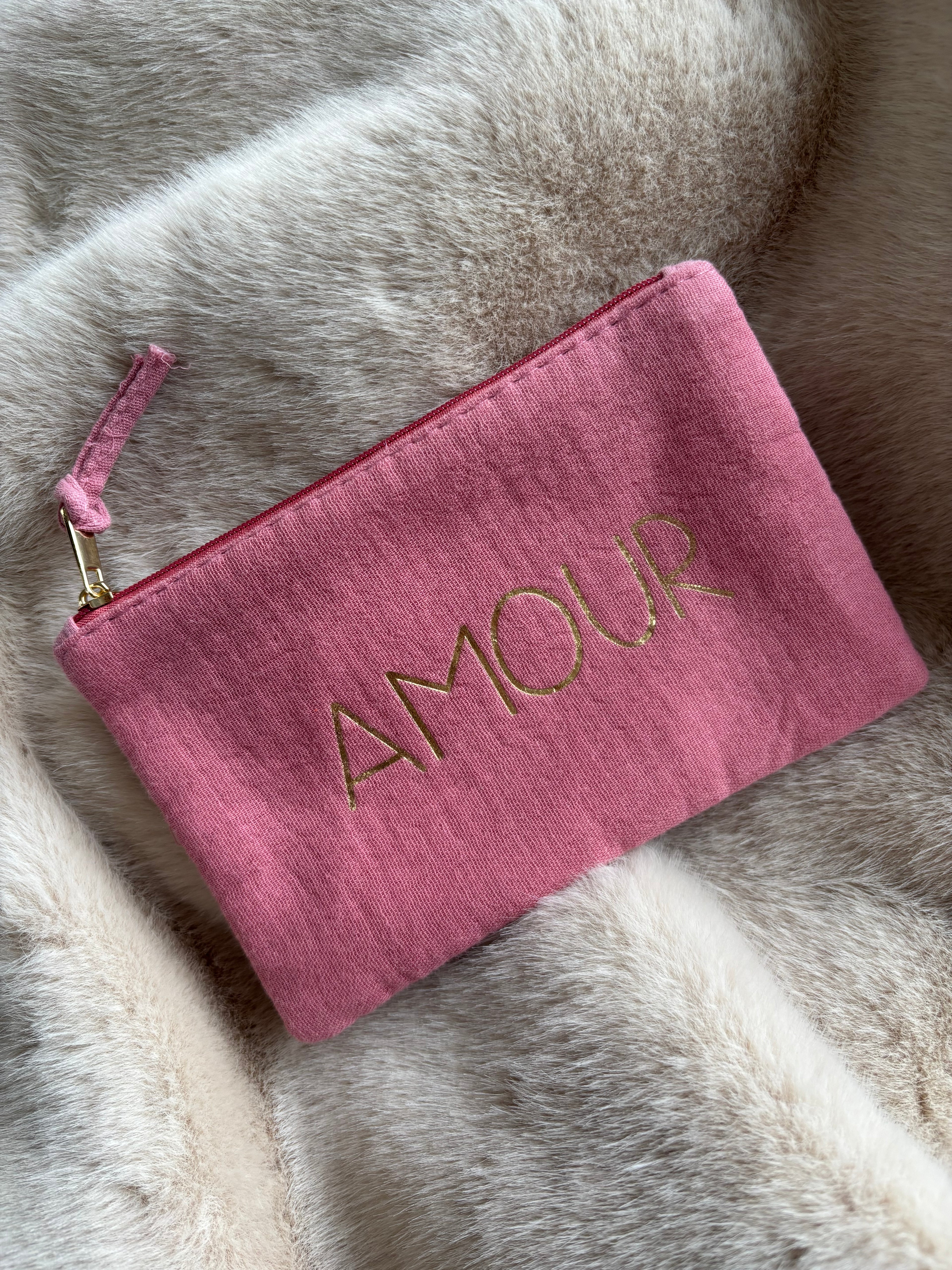 POCHETTE AMOUR VIEUX ROSE Chic et Paillettes