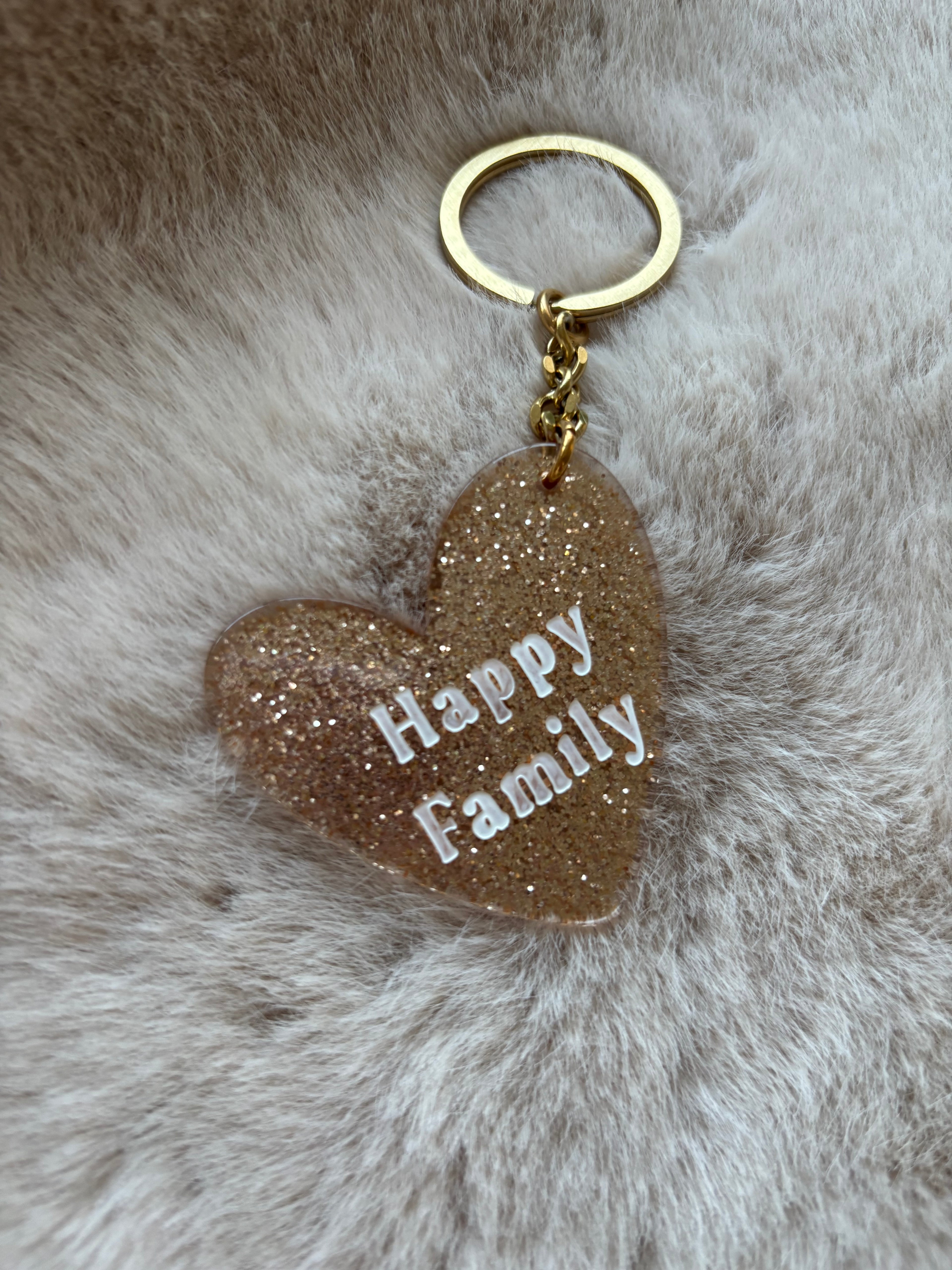 PORTE-CLES PAILLETTES "HAPPY FAMILY" Chic et Paillettes