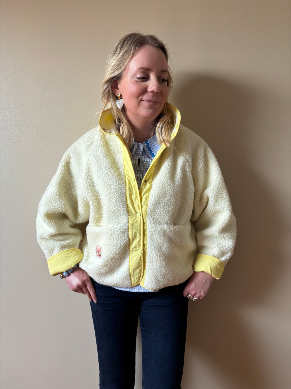VESTE JAUNE CAROLINE Chic et Paillettes