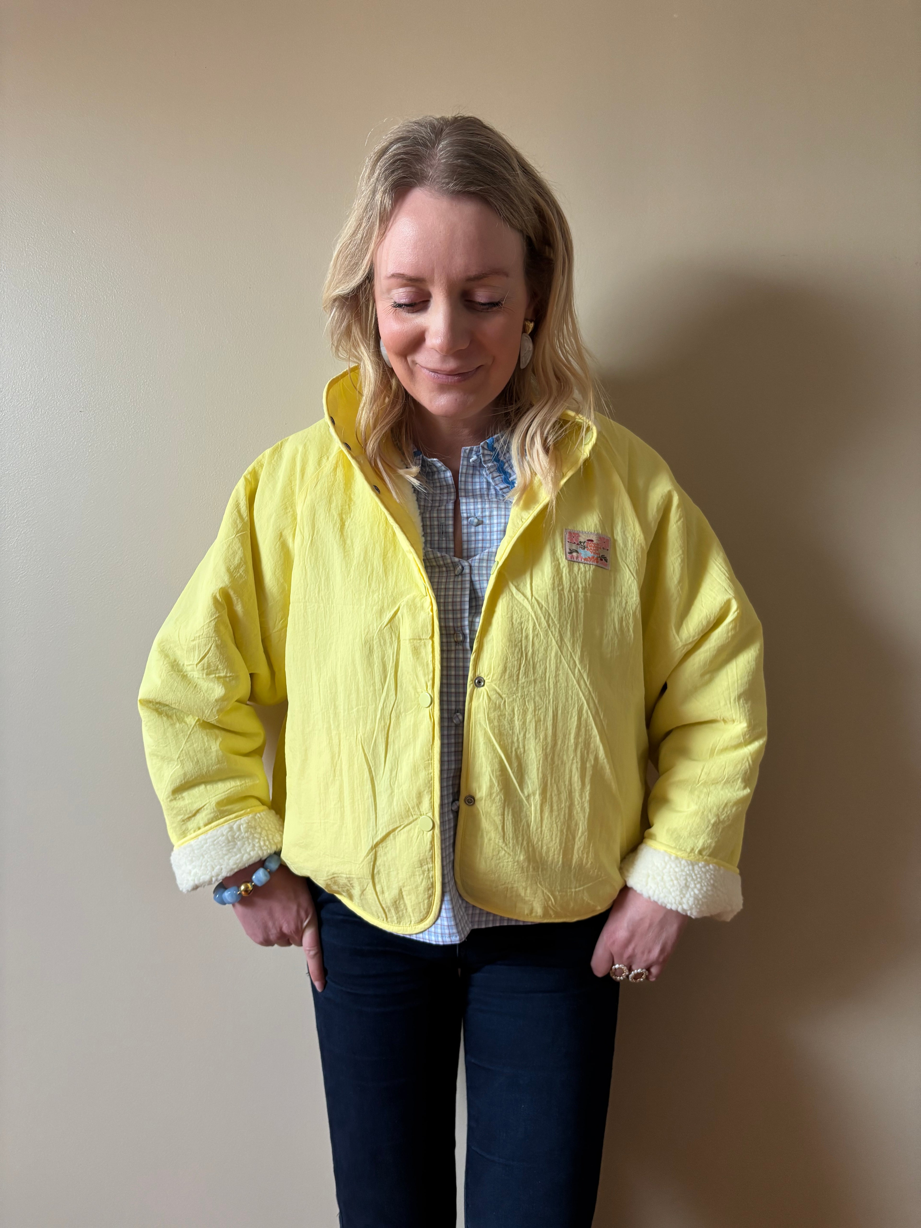 VESTE JAUNE CAROLINE Chic et Paillettes