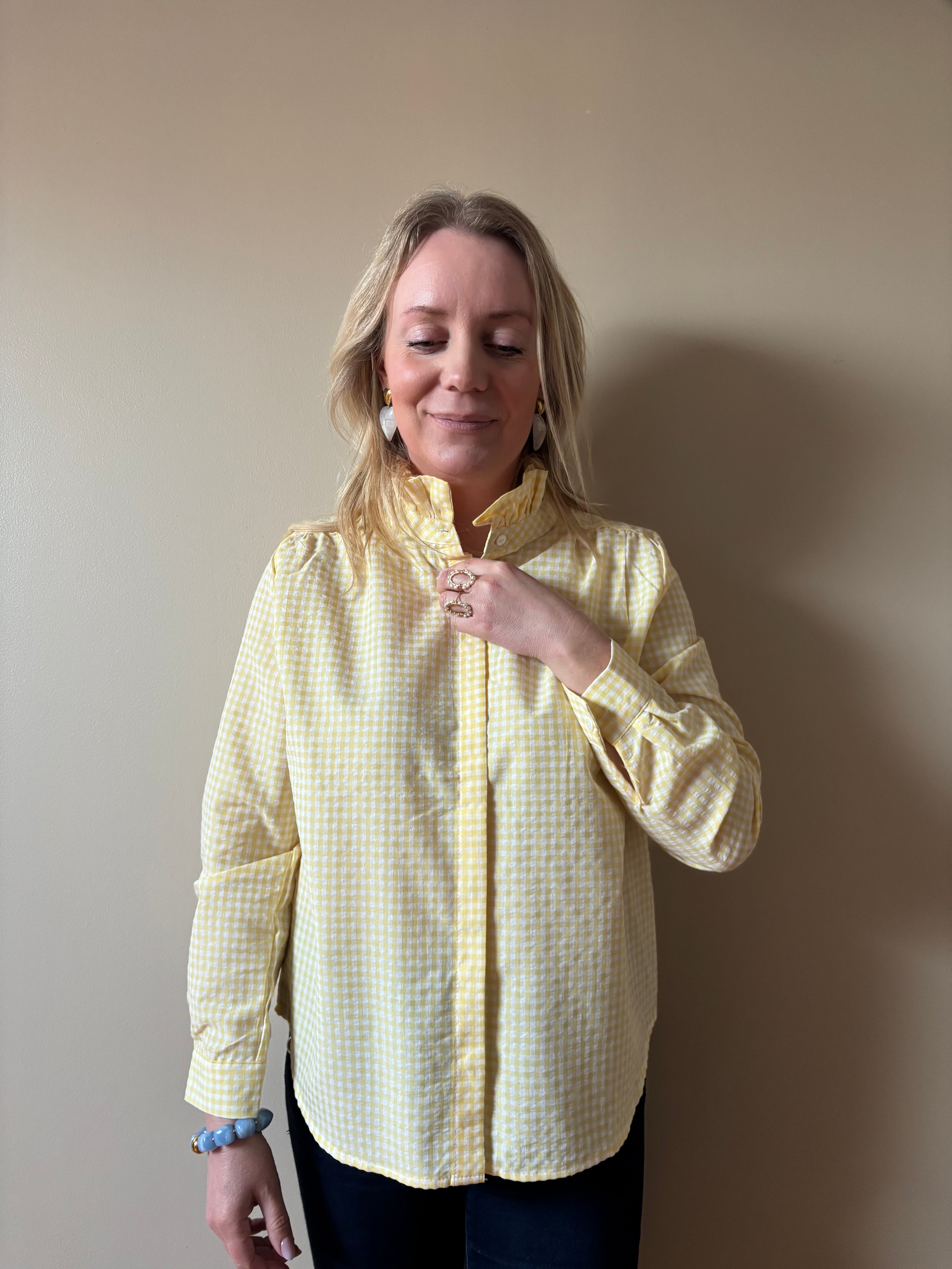 CHEMISE JAUNE VICHY Chic et Paillettes