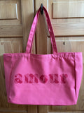 SAC TOTE BAG AMOUR ROSE Chic et Paillettes