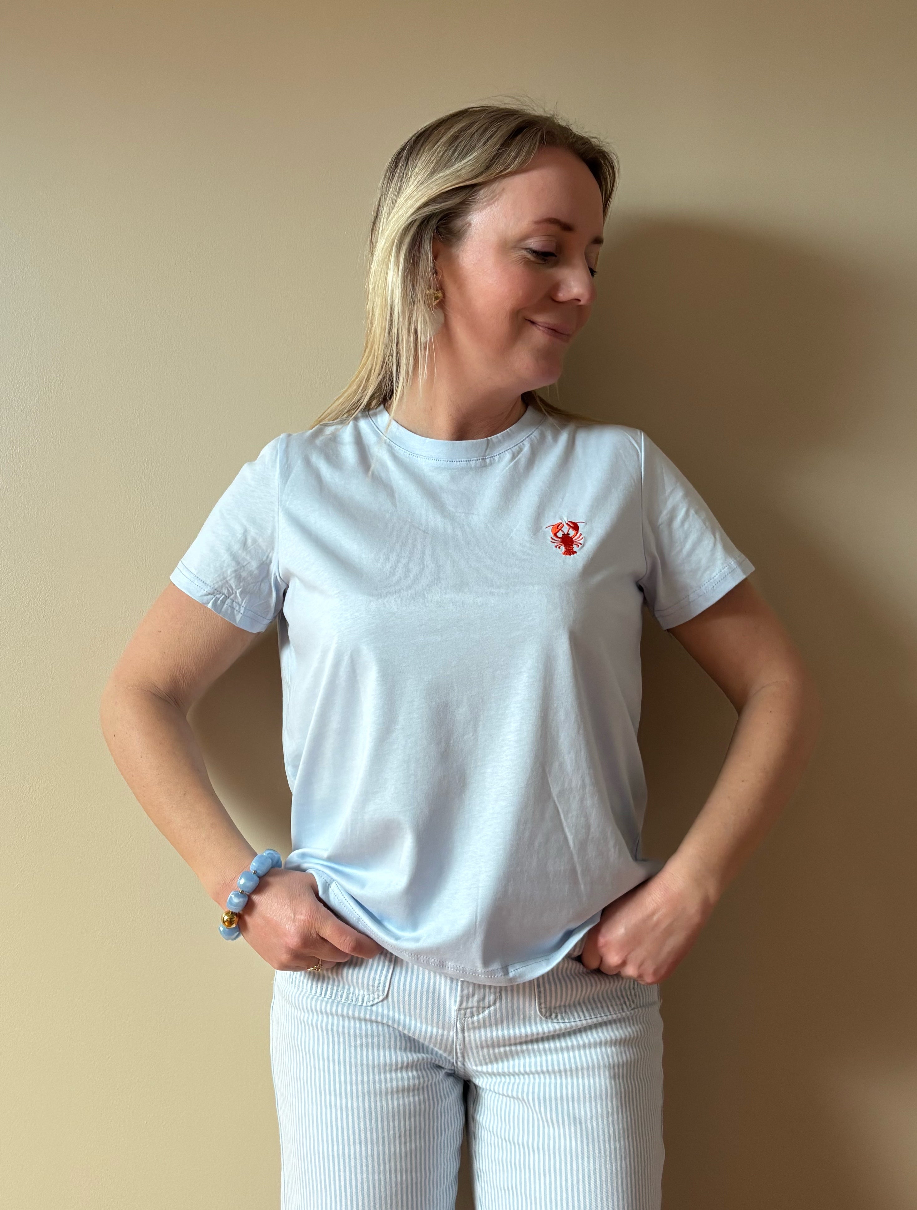 T-SHIRT BLEU HOMARD Chic et Paillettes