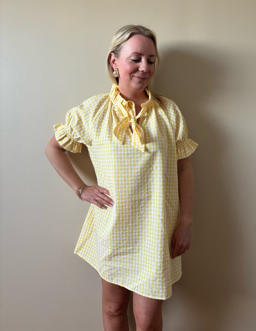ROBE JAUNE MARIA Chic et Paillettes