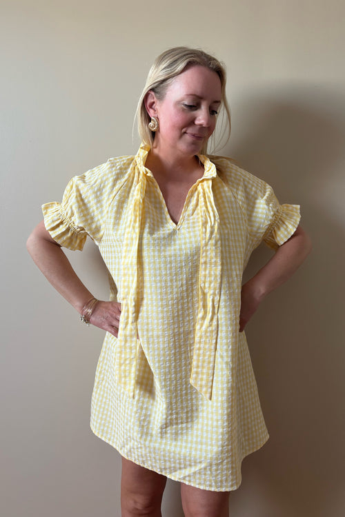 ROBE JAUNE MARIA Chic et Paillettes