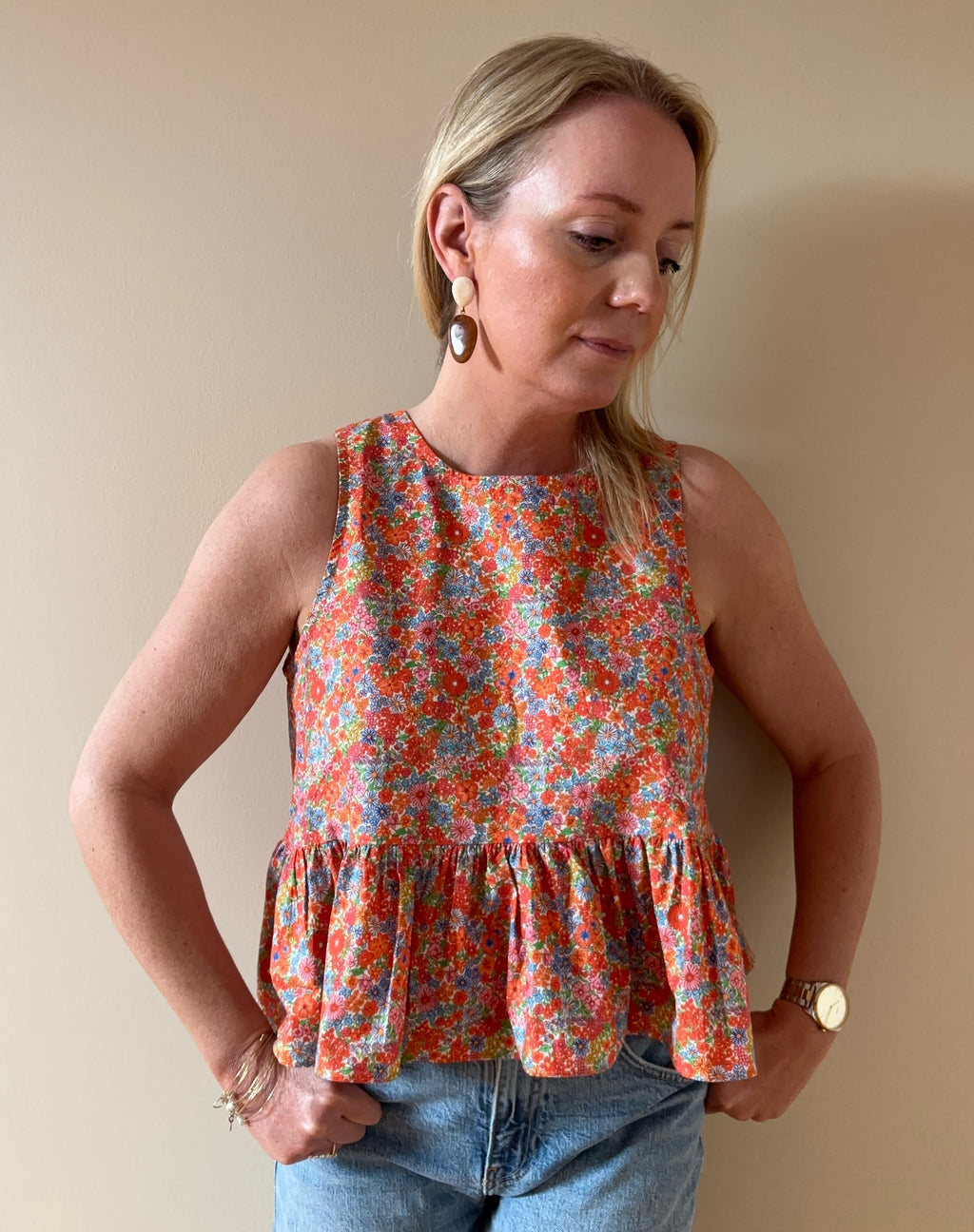 TOP JEANNE ORANGE Chic et Paillettes