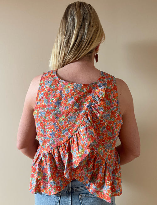 TOP JEANNE ORANGE Chic et Paillettes