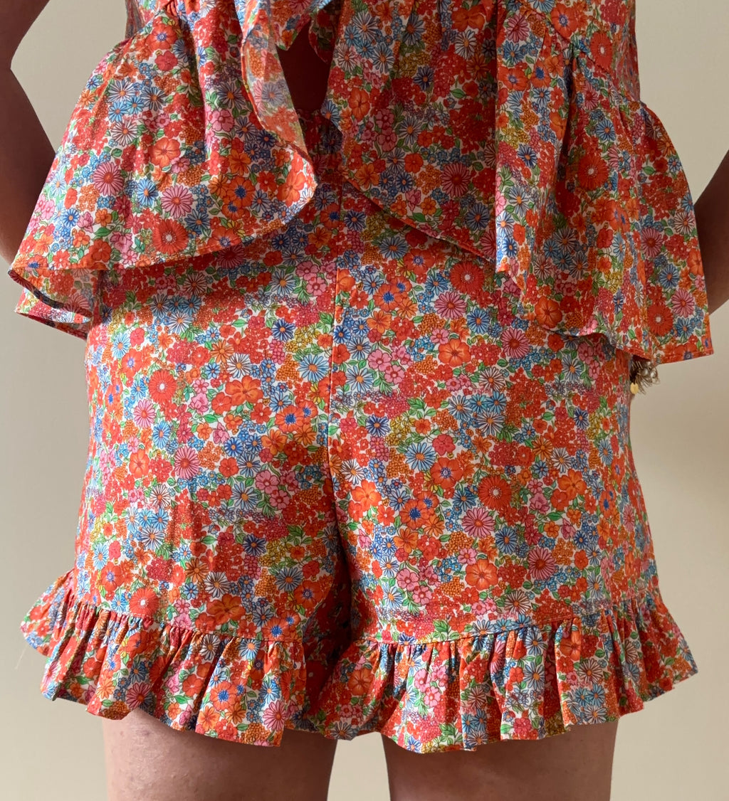 SHORT JEANNE ORANGE Chic et Paillettes